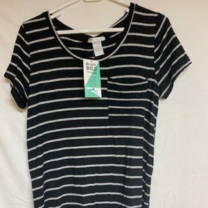 *NWT Honey & Lace Black w/ gray stripes SS